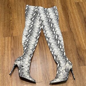 Steve Madden Snakeskin OTK Boots